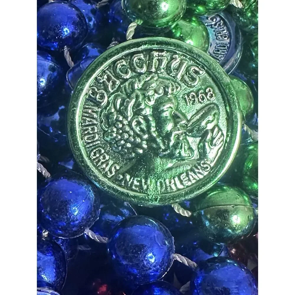 Vintage Multicolor Bacchus Beads from Mardi Gras Parade in New Orleans Box 1